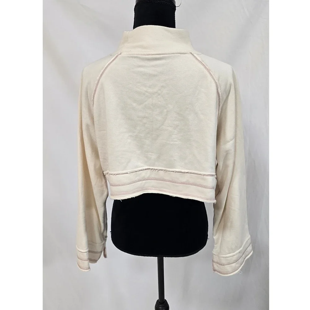 Daily Practice Anthropologie women XXS mock neck crop sweatshirt granola - Picture 8 of 9